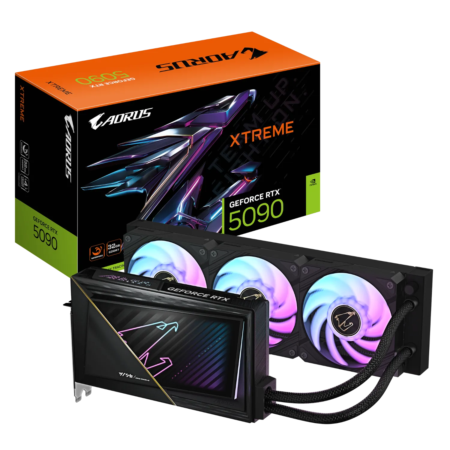 כרטיס מסך AORUS GeForce RTX 5090 XTREME WATERFORCE 32G