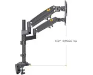 זרוע דו מפרקית לשני מסכים NORTH BAYOU H180