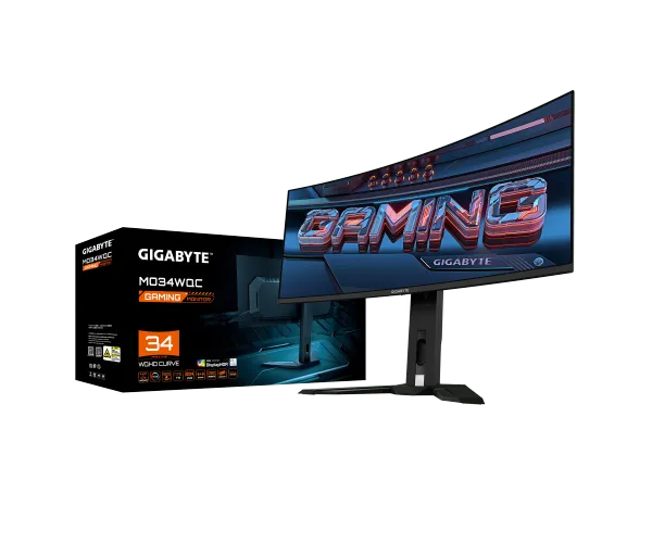 מסך קעור QD-OLED 0.03ms 175Hz "GIGABYTE MO34WQC Curved 2K WQHD 34