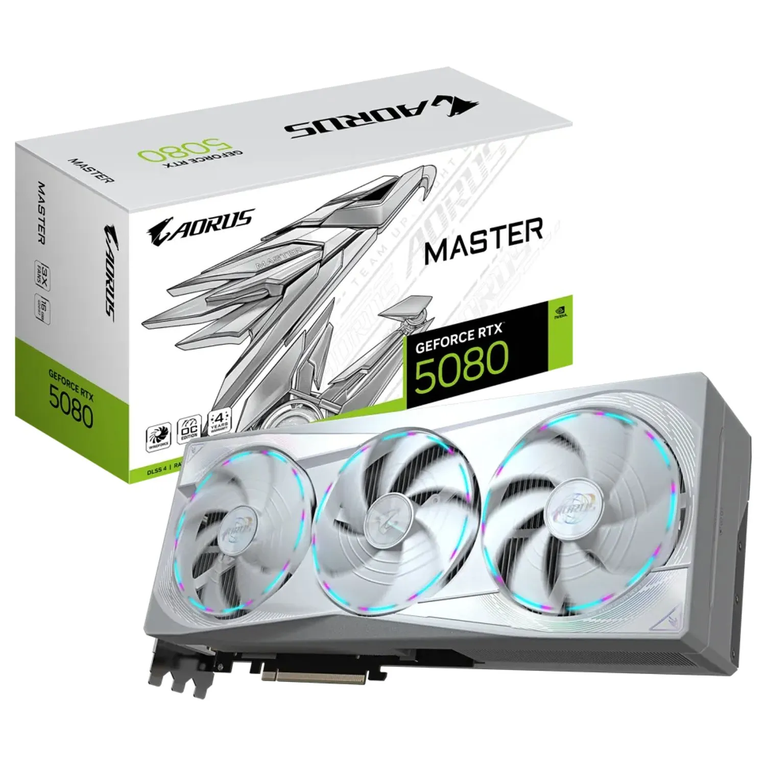 כרטיס מסך AORUS GeForce RTX 5080 MASTER ICE 16G White