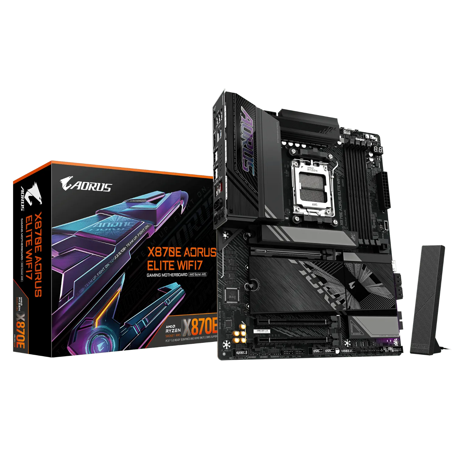 לוח אם GIGABYTE X870E AORUS ELITE WIFI7 ATX DDR5 AM5 BT 2.5GBE LA