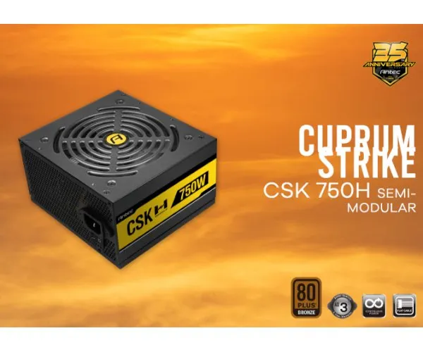 ספק כוח ANTEC CSK 750H Semi Modular 750W 80 PLUS Bronze 120MM Fan