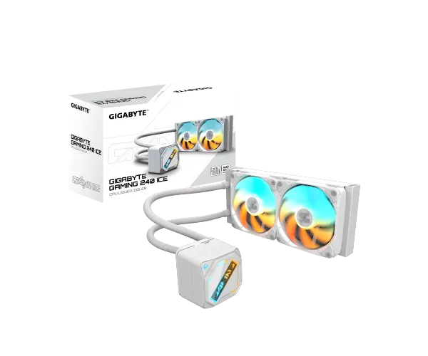 קירור נוזלי כפול Gigabyte Gaming 240 ICE 2XARGB 120MM Fan White