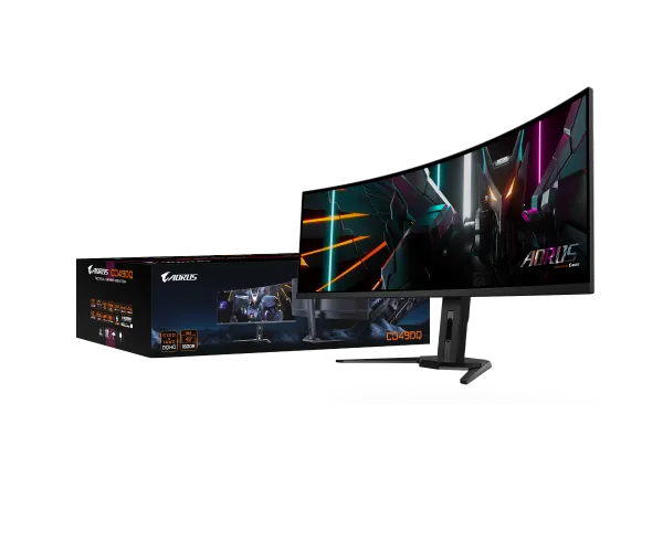 מסך AORUS CO49DQ Ultra-Wide DQHD OLED 0.03ms 144Hz KVM HDR