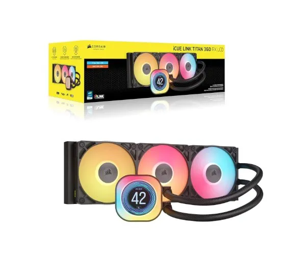קירור נוזלי Corsair iCUE TITAN 360 RX LCD Balck 360mm AIO