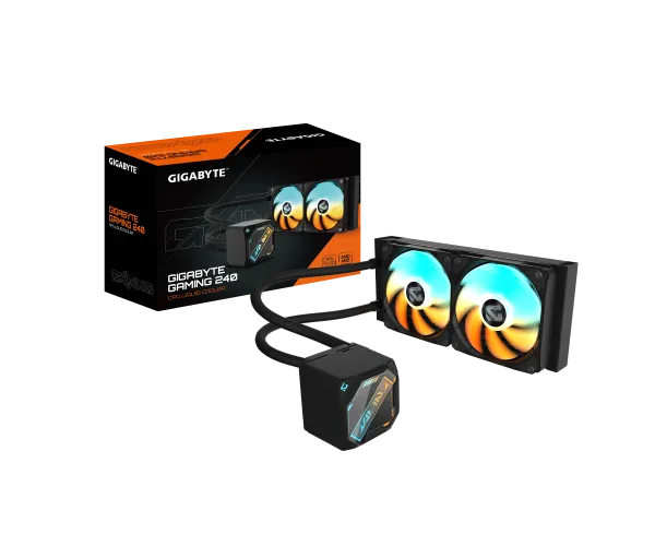קירור נוזלי כפול Gigabyte Gaming 240 2XARGB 120MM Fan Black
