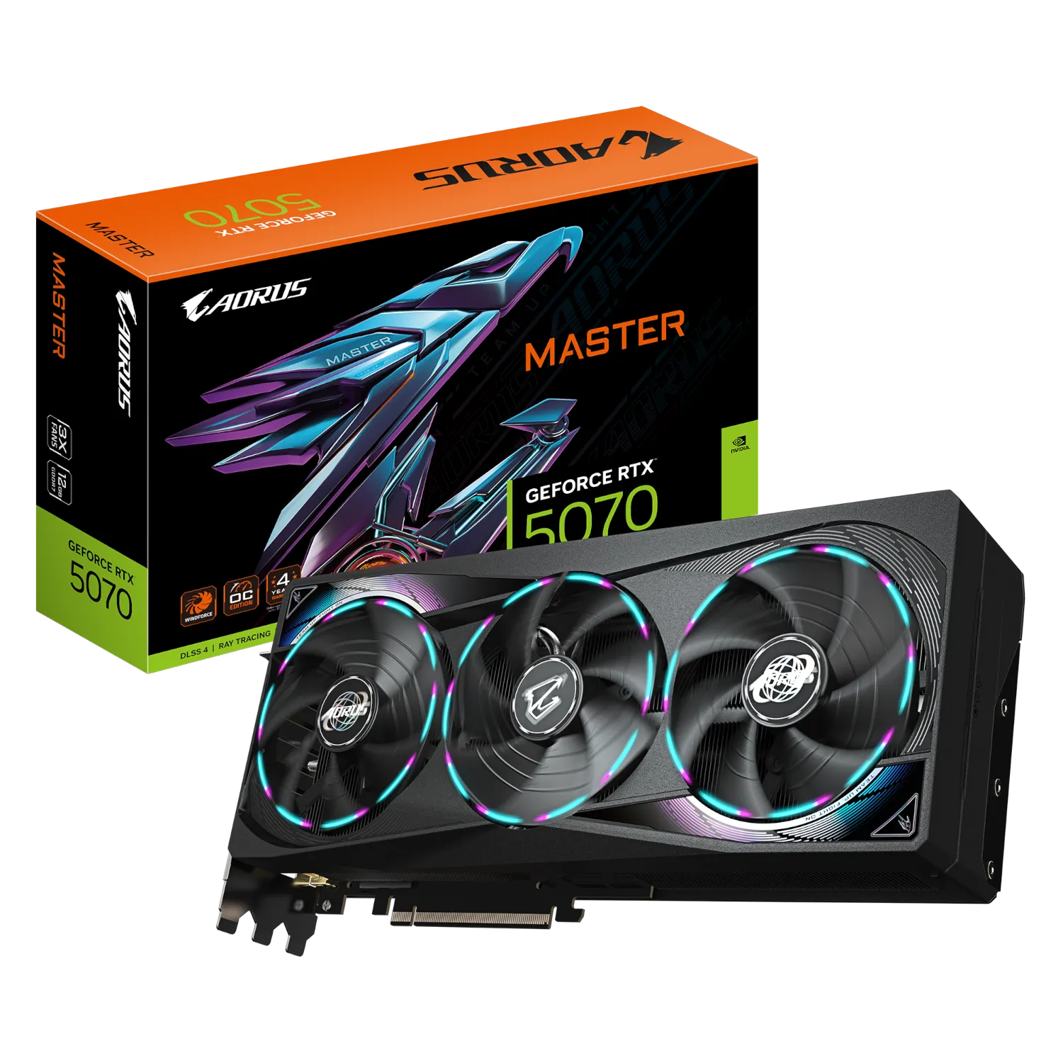 כ.מסך GIGABYTE AORUS GeForce RTX 5070 MASTER 12G