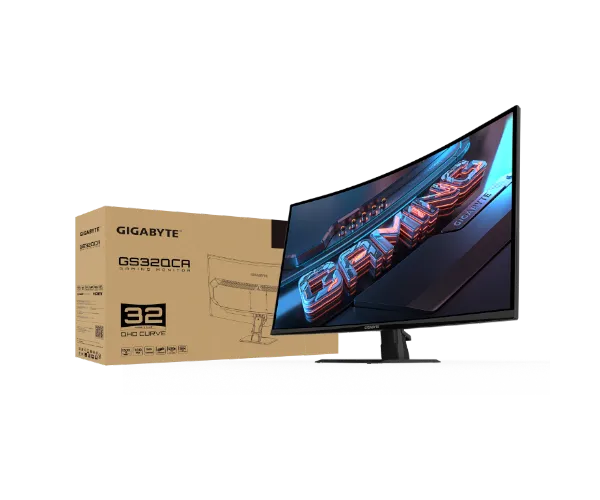 מסך קעור Gigabyte GS32QCA SS VA 1ms 2K QHD 180Hz FreeSync Tilt